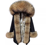 Carmen Charlott EDITION Luxury Fox Fur Parka Black with XXL Fur