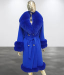 Carmen Charlott Cashmere Wool Luxury Fox Fur Coat AW23