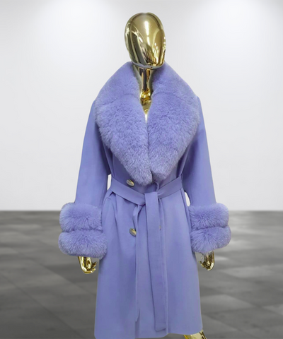 Carmen Charlott 100% CASHMERE Luxury Fox Fur Coat AW23