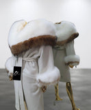 Carmen Charlott 100% ALPAKA Luxury Fox Fur Coat with Hood AW23