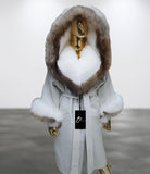 Carmen Charlott 100% ALPAKA Luxury Fox Fur Coat with Hood AW23