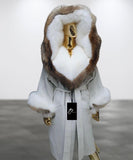 Carmen Charlott 100% ALPAKA Luxury Fox Fur Coat with Hood AW23