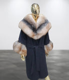 Carmen Charlott 100% ALPAKA Luxury Fox Fur Coat with Hood AW23