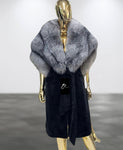Carmen Charlott Alcantara Luxury Fox Fur Coat with Hood AW23