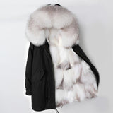 Carmen Charlott Polar Fox Fur Parka Black