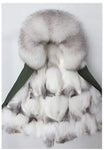 Carmen Charlott Polar Fox Fur Parka Green
