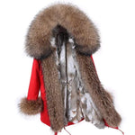 Carmen Charlott EDITION Luxury Fox Fur Parka Red with XXL Fur