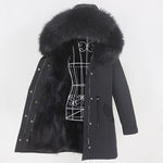 Carmen Charlott Fox Fur Parka Black AW20