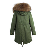 Carmen Charlott Parka Green - Natural Fur