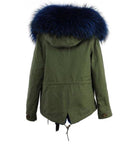 Carmen Charlott Jacket Green - Blue Fur