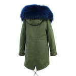Carmen Charlott Parka Green - Blue Fur