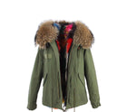 Carmen Charlott Fox Fur Jacket Green - Natural Fur
