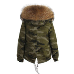 Carmen Charlott Jacket Camouflage - Natural Fur