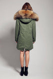 Carmen Charlott Parka Green - Natural Fur