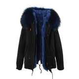Carmen Charlott Jacket Black - Blue Fur