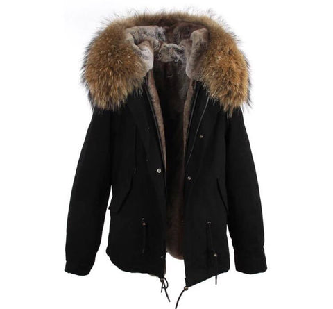 Carmen Charlott Jacket Black - Natural Fur