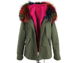 Carmen Charlott Jacket Green - Multicolor Fur