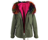 Carmen Charlott Jacket Green - Multicolor Fur