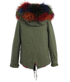 Carmen Charlott Jacket Green - Multicolor Fur