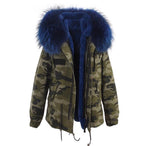 Carmen Charlott Jacket Camouflage - Blue Fur
