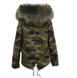Carmen Charlott Jacket Camouflage - Khaki Fur