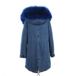 Carmen Charlott Fox Fur Parka Denim - Blue Fur