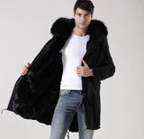 Carmen Charlott Men Parka Black - Black Fur