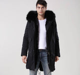 Carmen Charlott Men Parka Black - Black Fur