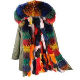Carmen Charlott Fox Fur Parka - Multicolor Limited