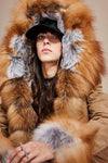 Carmen Charlott Fox Fur Jacket Beige