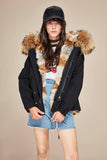 Carmen Charlott Fox Fur Jacket Black