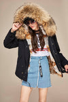 Carmen Charlott Fox Fur Jacket Black