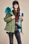 Carmen Charlott Fox Fur Jacket Green