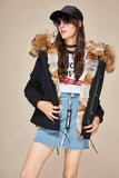 Carmen Charlott Fox Fur Jacket Black