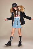 Carmen Charlott Fox Fur Jacket Black