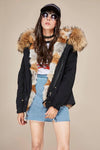 Carmen Charlott Fox Fur Jacket Black