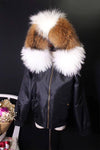 Carmen Charlott Bomber Jacket Black Collection - Mink / Nerz Fur