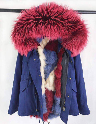 Carmen Charlott Fox Fur Jacket - Blue