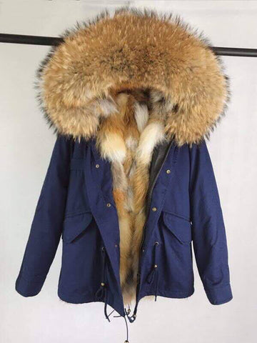 Carmen Charlott Fox Fur Jacket - Blue