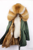 Carmen Charlott Gold Fox Fur Parka - Green