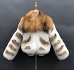 Carmen Charlott Luxury Fox Fur Jacket - White and Gold AW22