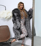 Carmen Charlott Luxury Silver Fox Fur Coat AW22