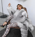 Carmen Charlott Luxury Polar Fox Fur Coat AW22