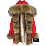 Carmen Charlott Fox Fur Parka - Red