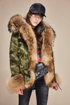 Carmen Charlott Fox Fur Jacket Camouflage