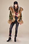 Carmen Charlott Fox Fur Jacket Camouflage