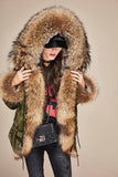 Carmen Charlott Fox Fur Jacket Camouflage