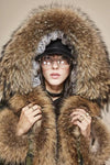 Carmen Charlott Fox Fur Jacket Camouflage