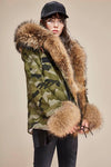 Carmen Charlott Fox Fur Jacket Camouflage