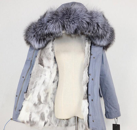 Carmen Charlott Fox Fur Jacket Grey - AW19